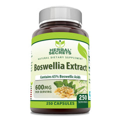 Front view of Herbal Secrets Boswellia Serrata Extract 600 mg capsules package