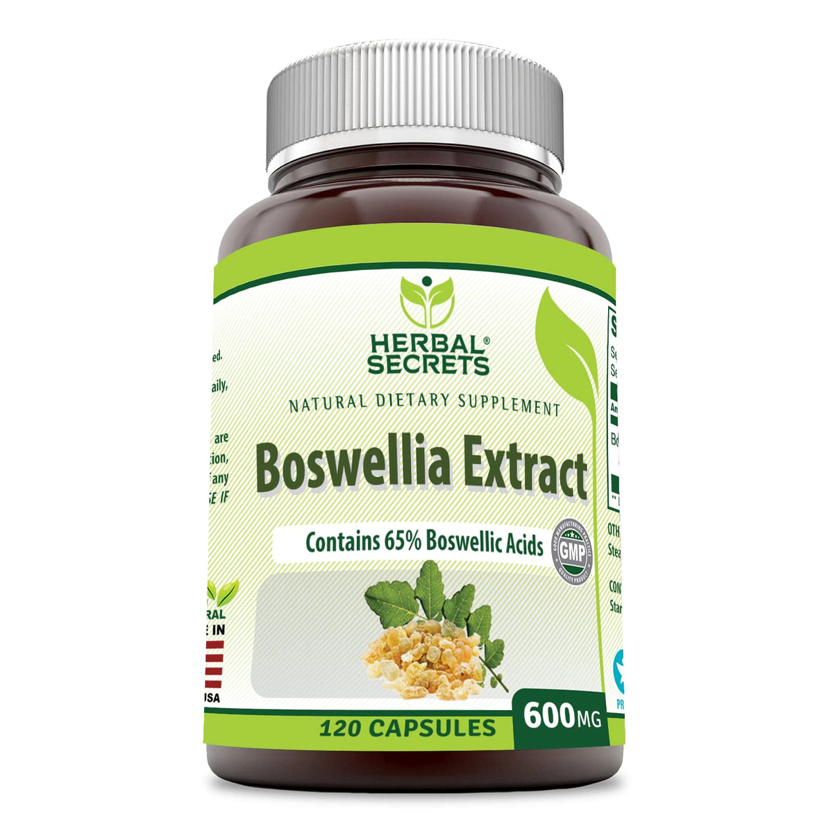 Herbal Secrets Boswellia Serrata Extract bottle - 600 mg, 120 capsules