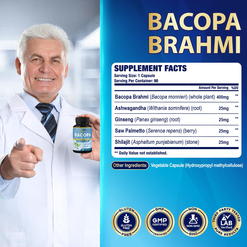 Herbal supplement bottle showing ingredients