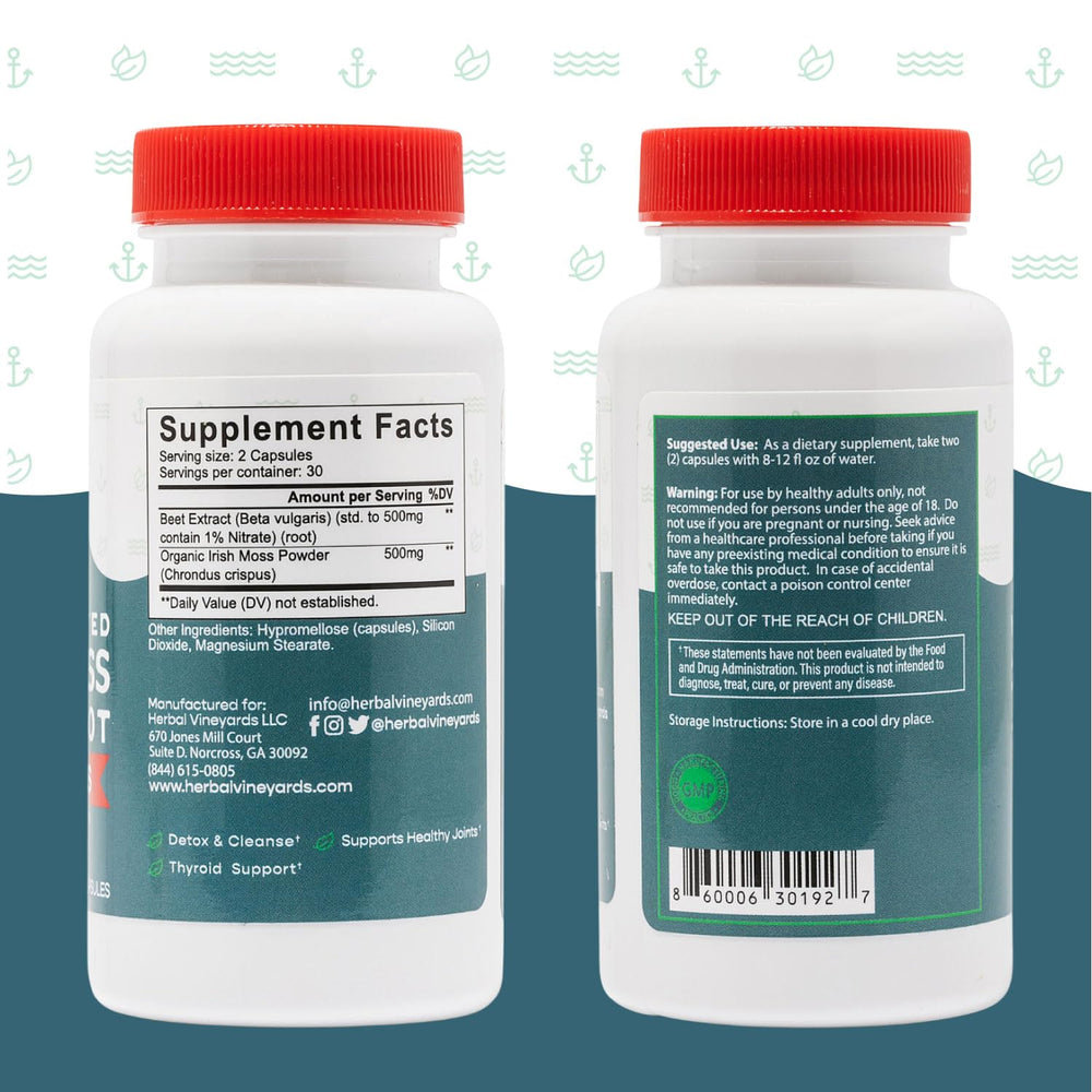 Energy and immune support theme with sea moss and beetroot