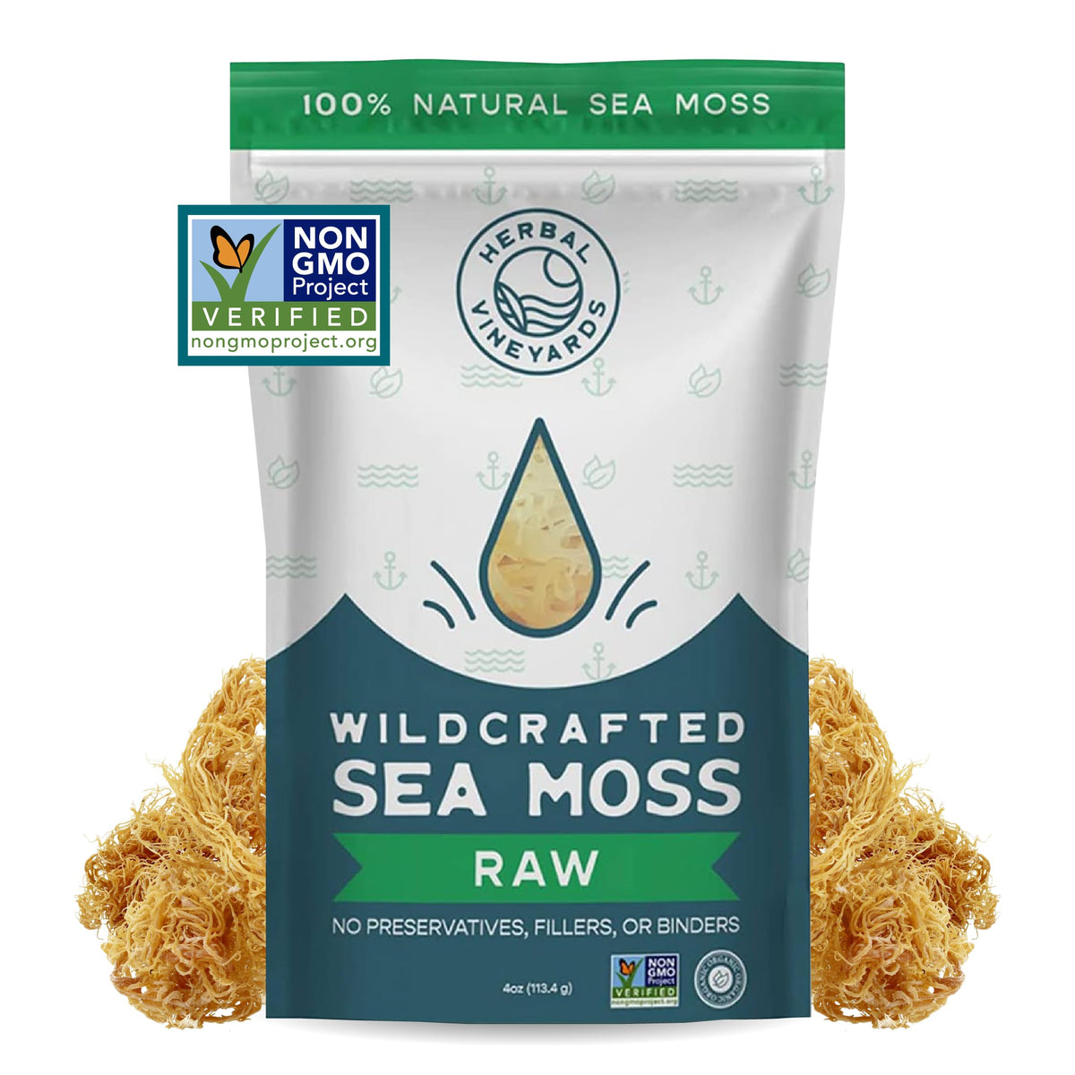 Organic wildcrafted gold sea moss 4oz resealable bag
