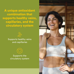 Close-up of HerbalFactors label featuring horse chestnut and grape seed