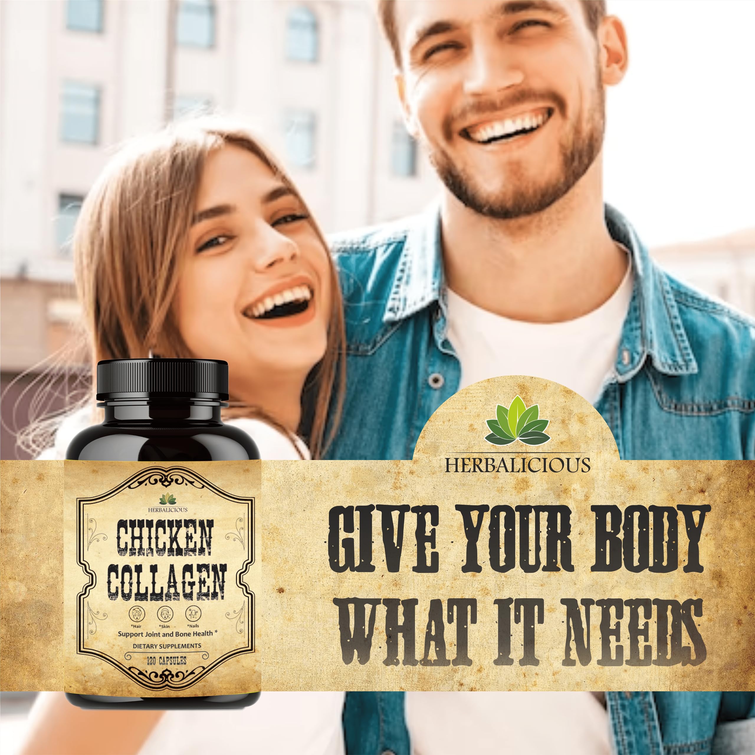 Bottle showing 120 capsules and product information on label