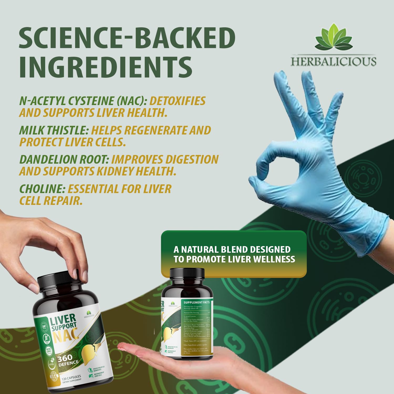 Herbalicious milk thistle and dandelion blend image suggests liver cell renewal support