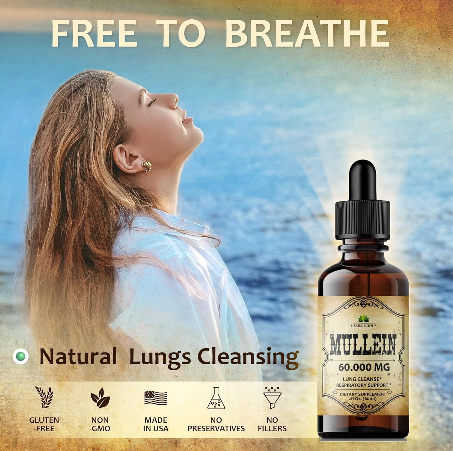 HERBALICIOUS Mullein Drops organic ingredients spotlight Verbascum thapsus for respiratory wellness