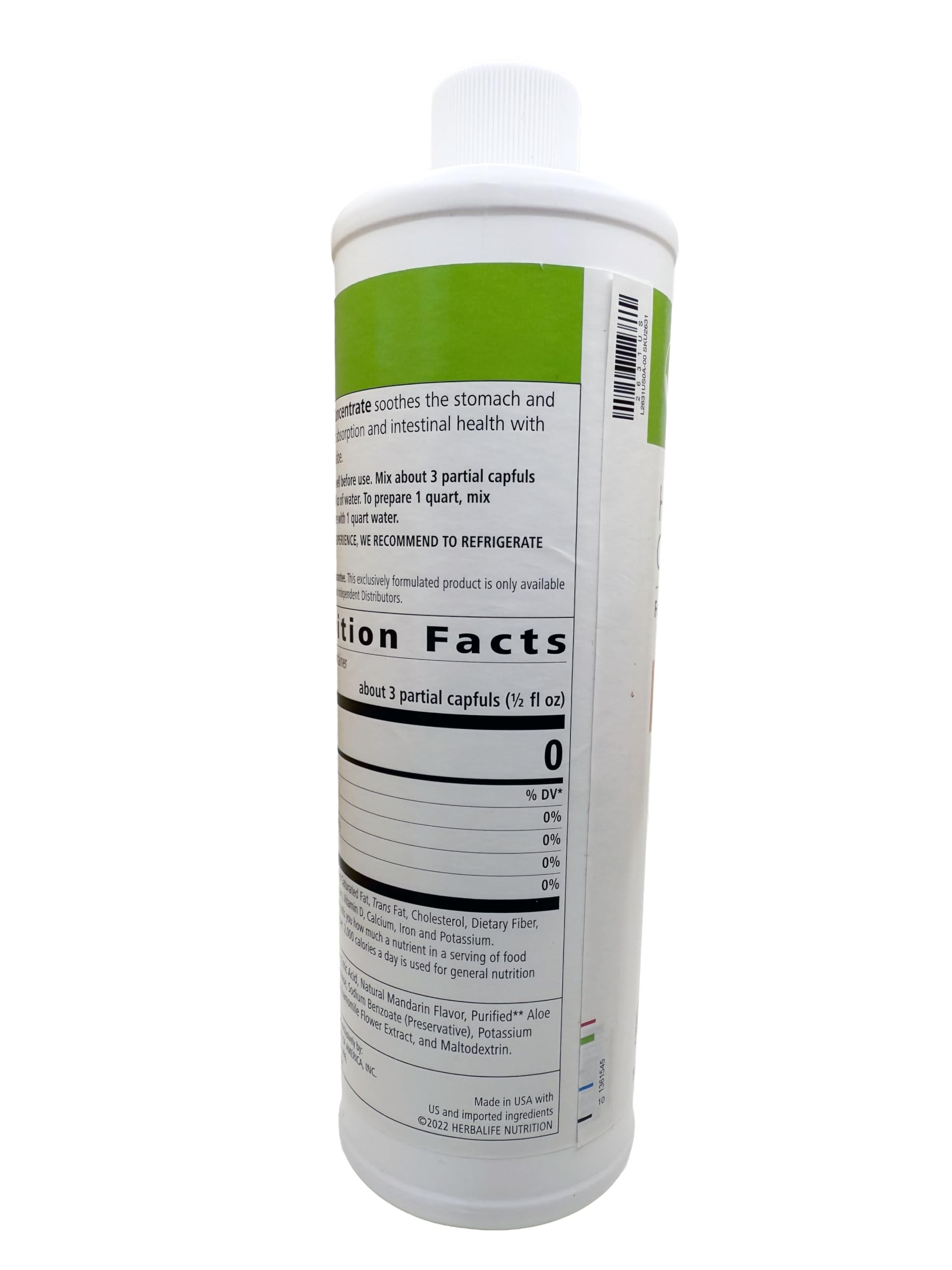 Herbalife Aloe Concentrate Mandarin bottle with mandarins for style