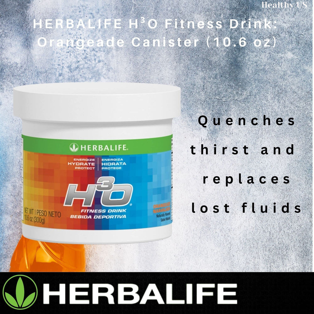 Active lifestyle scene with Herbalife H³O Orangeade ready to hydrate during a workout