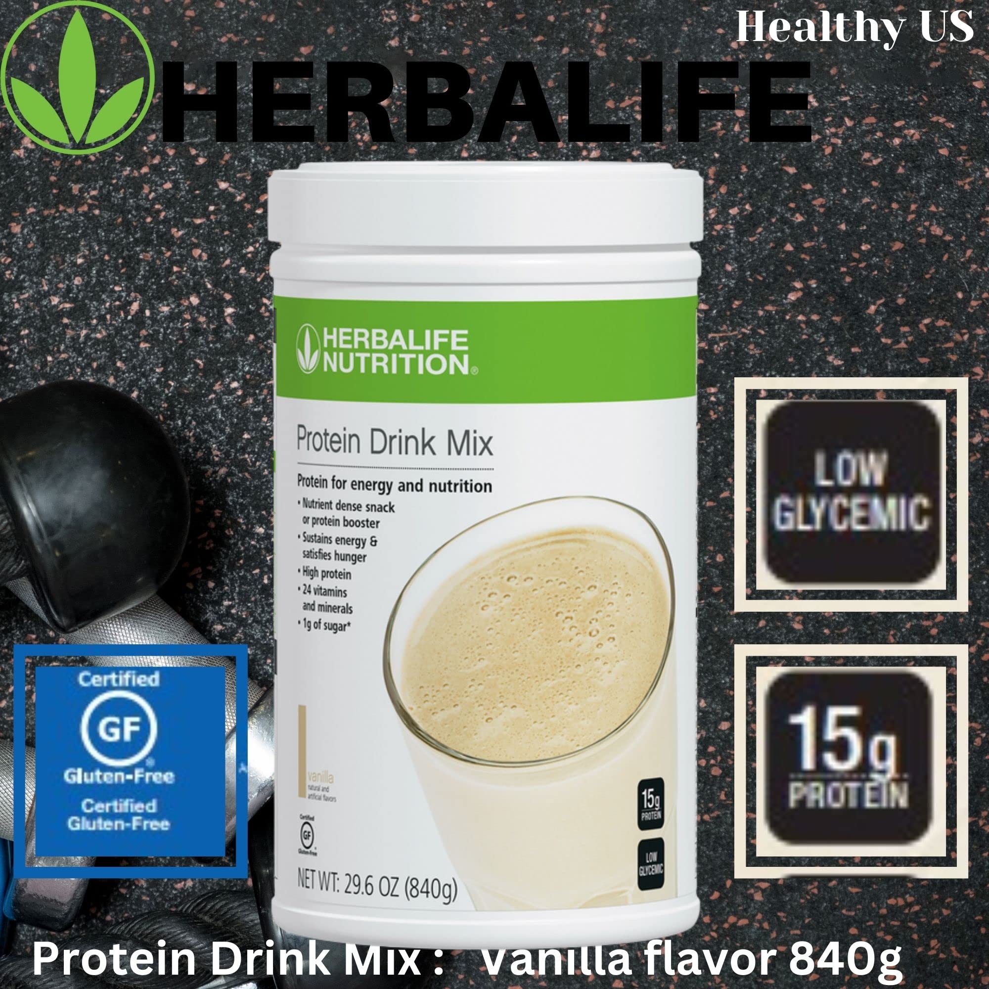 Herbalife Protein Drink Mix Vanilla serving — quick, measure-and-prepare convenience
