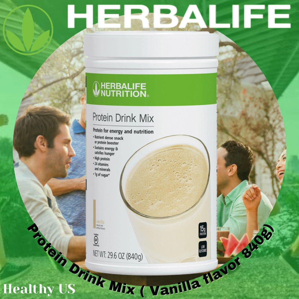 Herbalife Protein Drink Mix Vanilla tub back — nutrition details for daily protein support