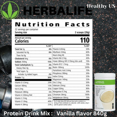 Herbalife Protein Drink Mix Vanilla tub closed — compact storage and freshness