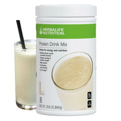 Herbalife Protein Drink Mix Vanilla tub front — convenient protein snack option