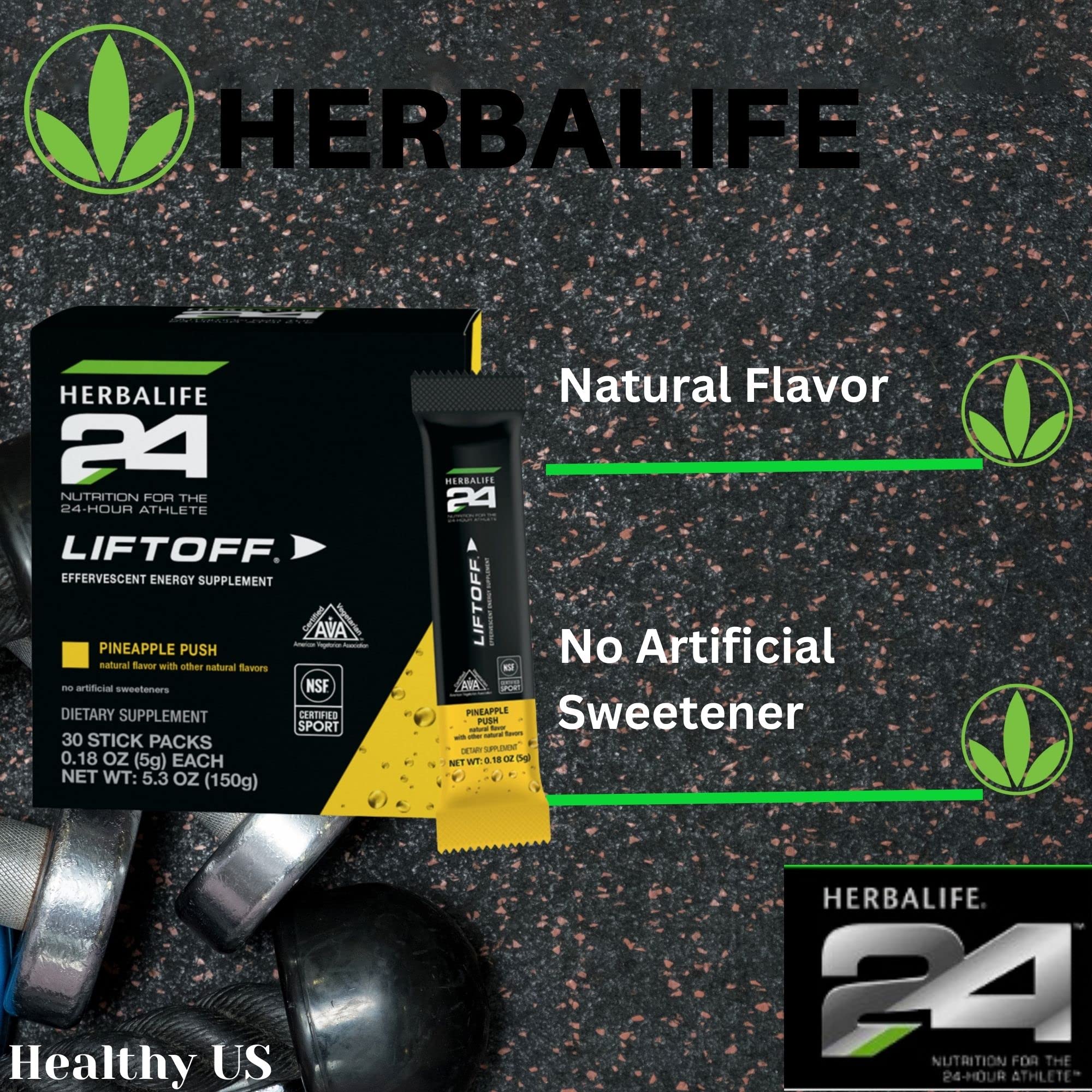 Herbalife24 Liftoff Pineapple Push product packaging with logo