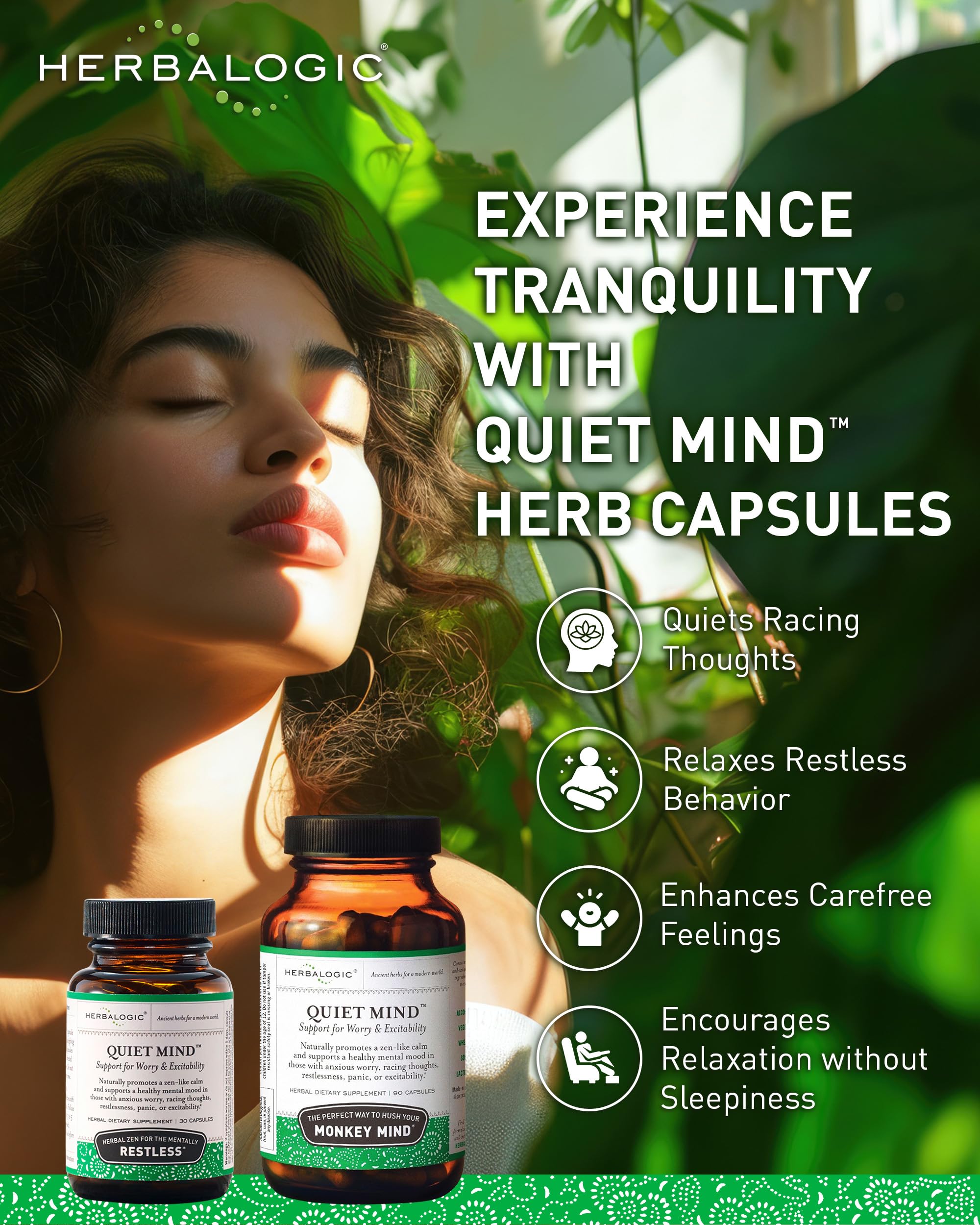 Close-up of Quiet Mind multi-herb ingredients