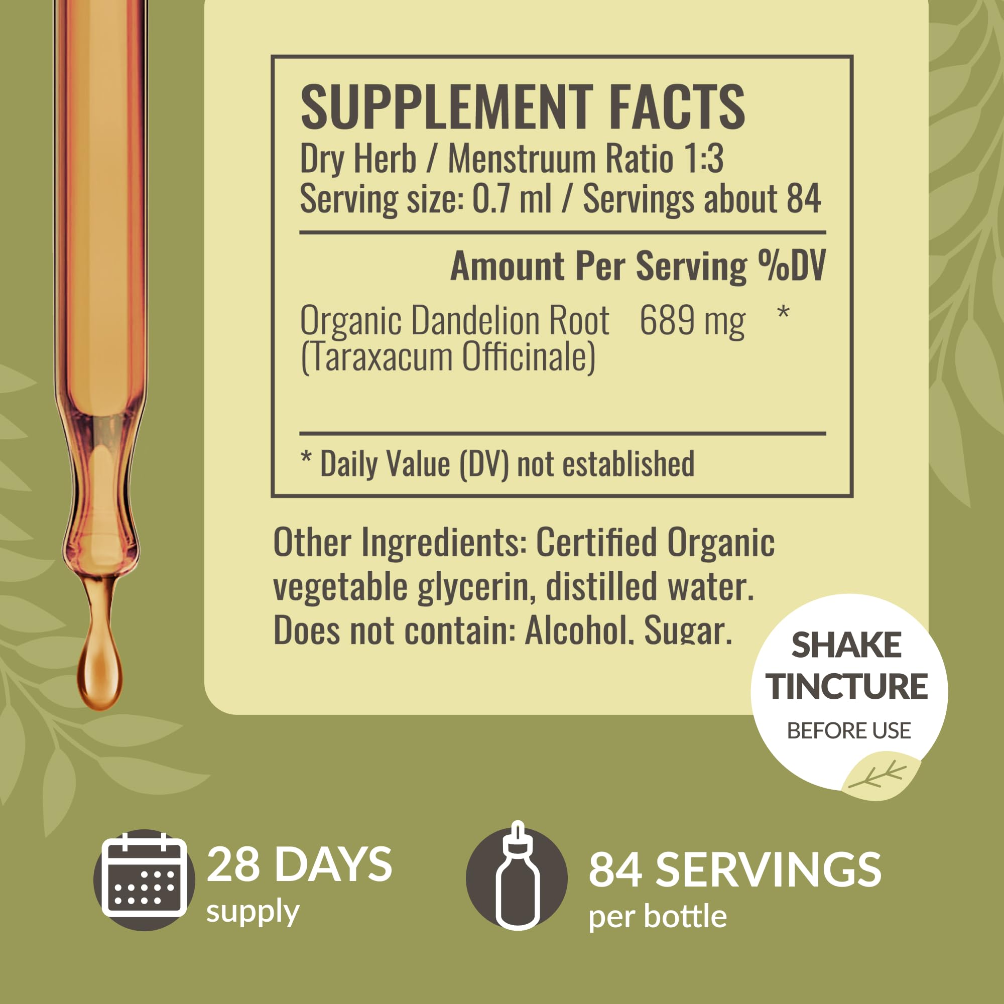 Dropper dispensing tincture into a glass