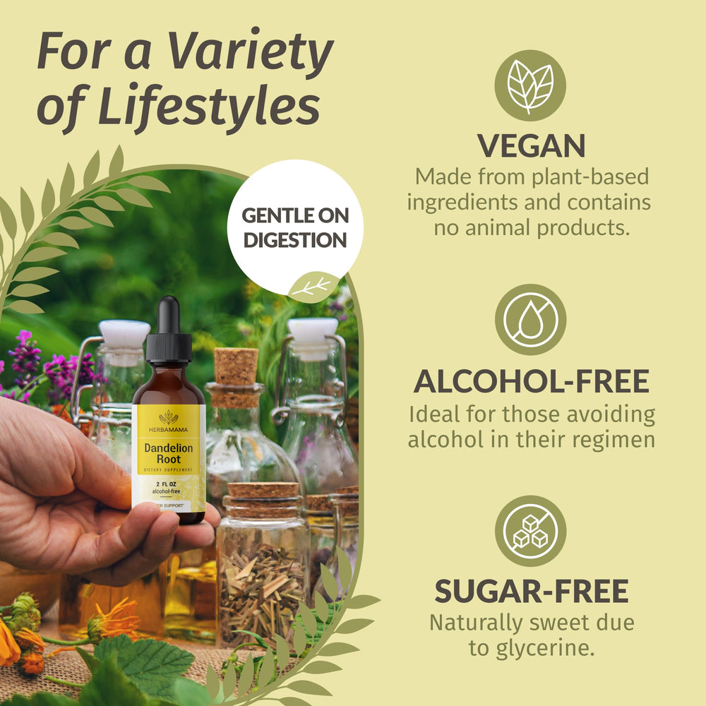 Vegan, alcohol-free, sugar-free tincture bottle