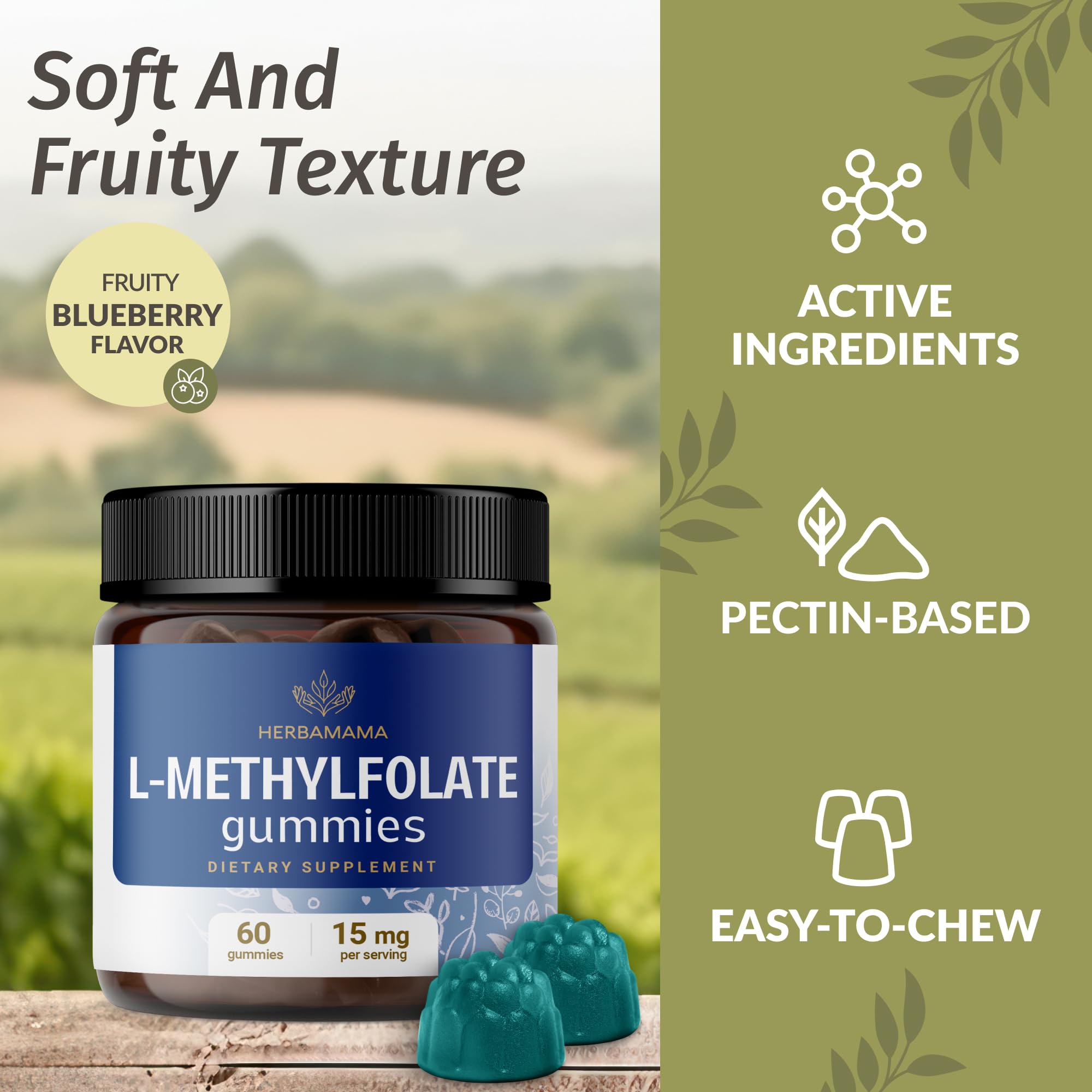 Tapioca-coated folate gummies designed to resist melting