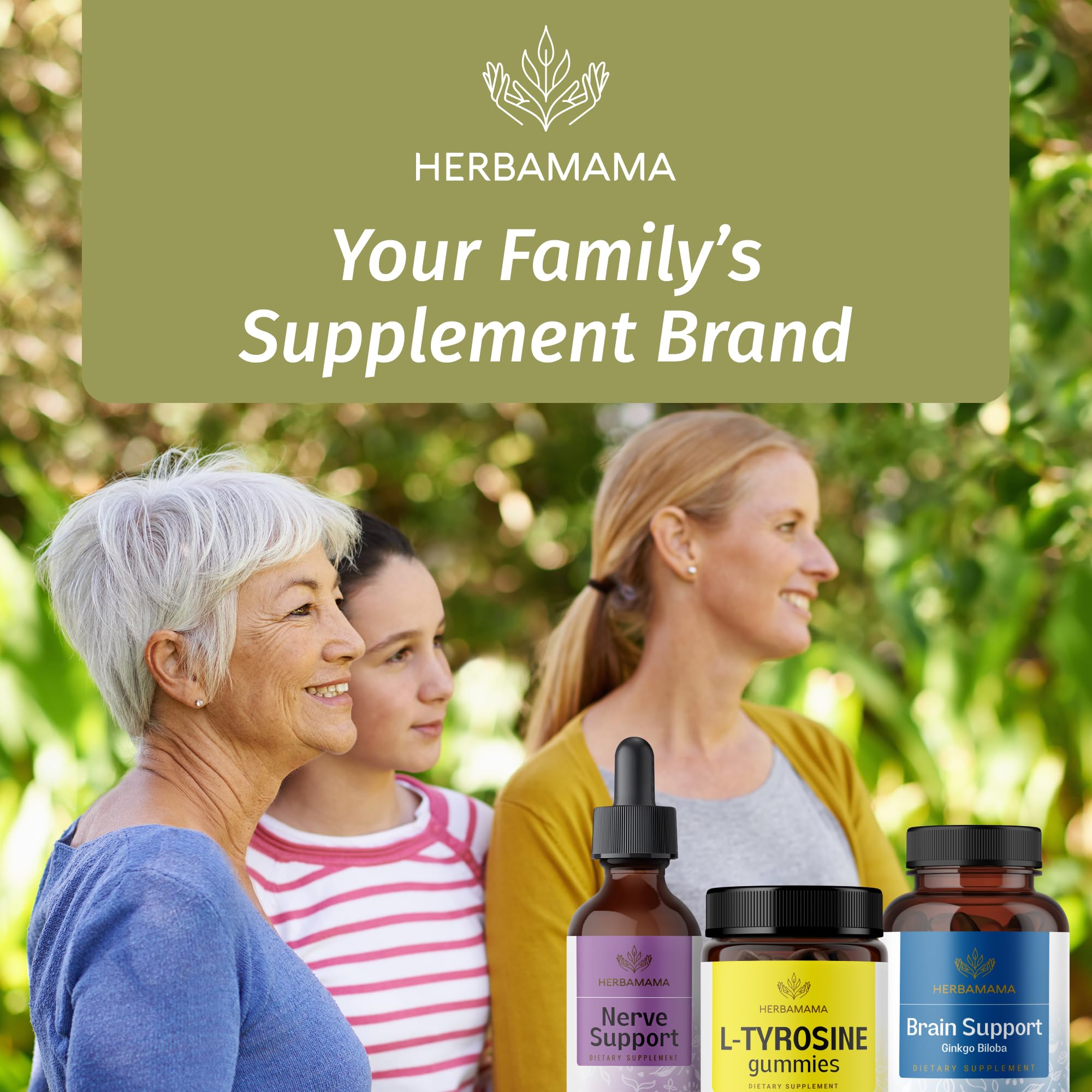 Vegan, gelatin-free, non-GMO L-Tyrosine gummy supplement concept