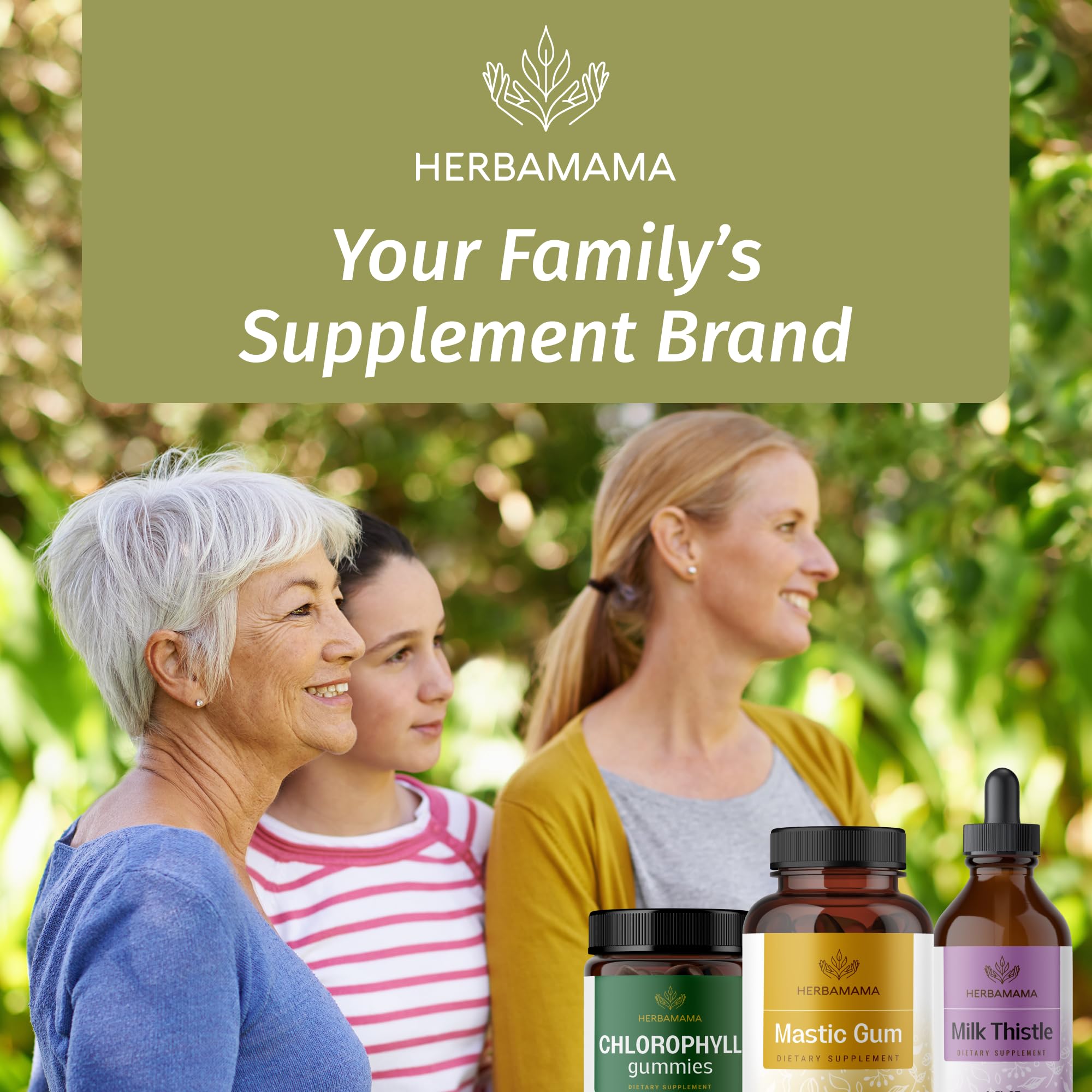 Lifestyle scene featuring herbal digestive supplement