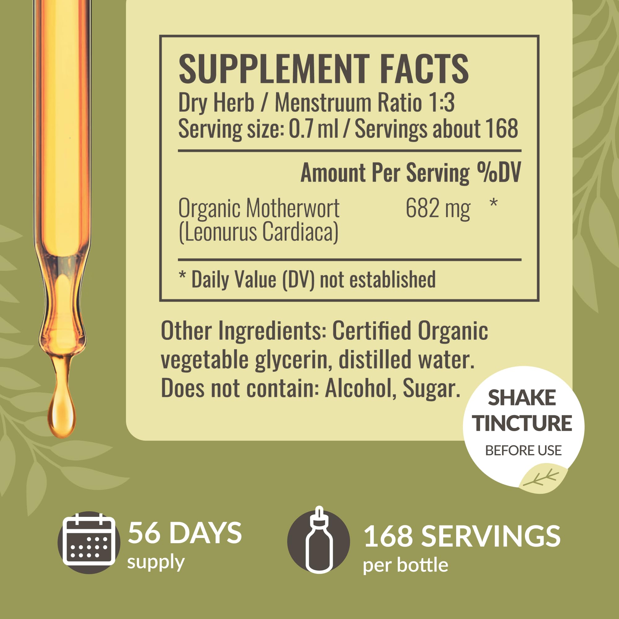 Three-ingredient formula: Motherwort extract, glycerin, water