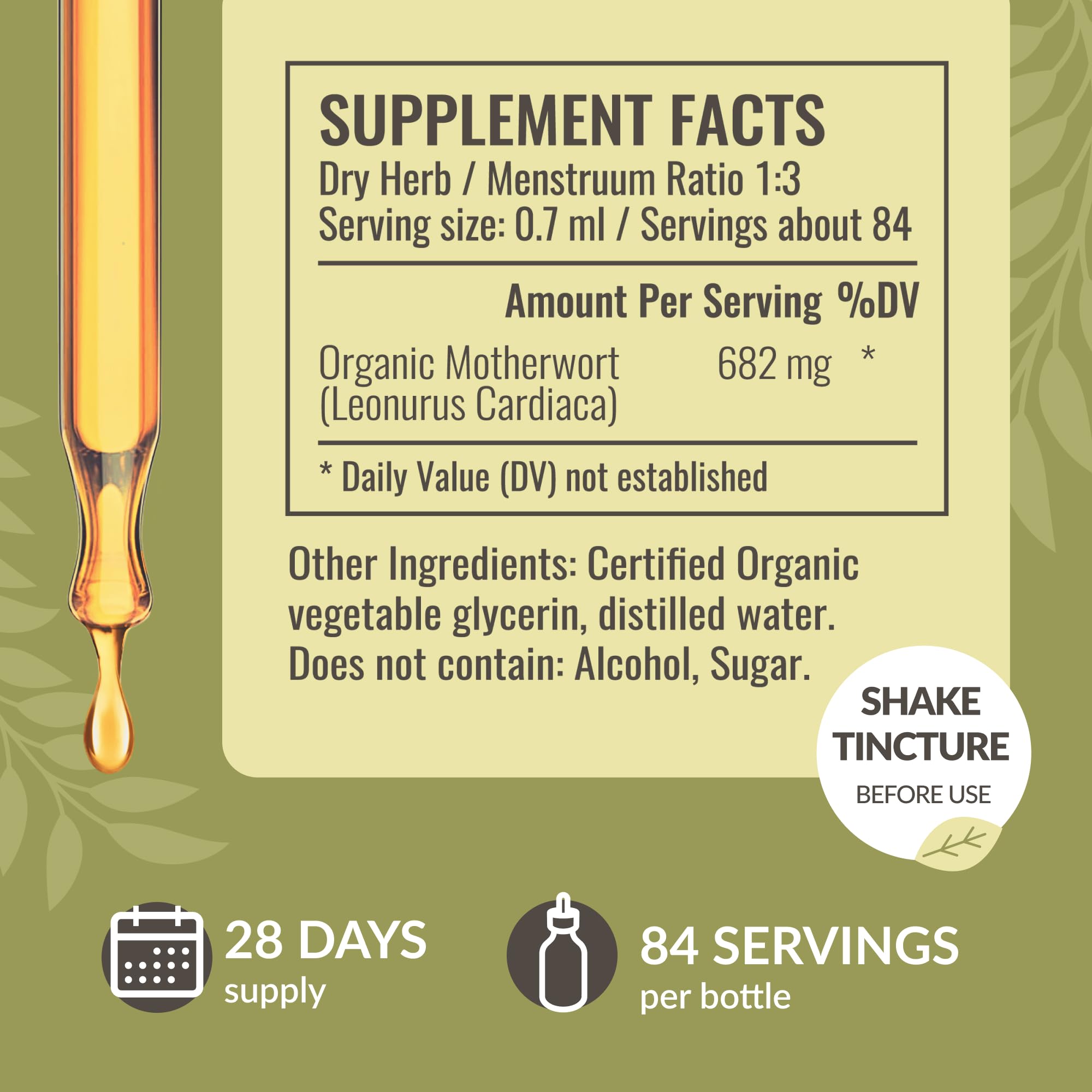 HERBAMAMA Motherwort Tincture label