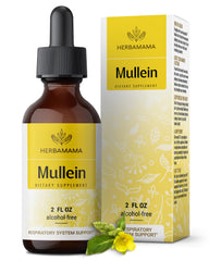 Front view of Herbamama Mullein Drops for Lungs bottle