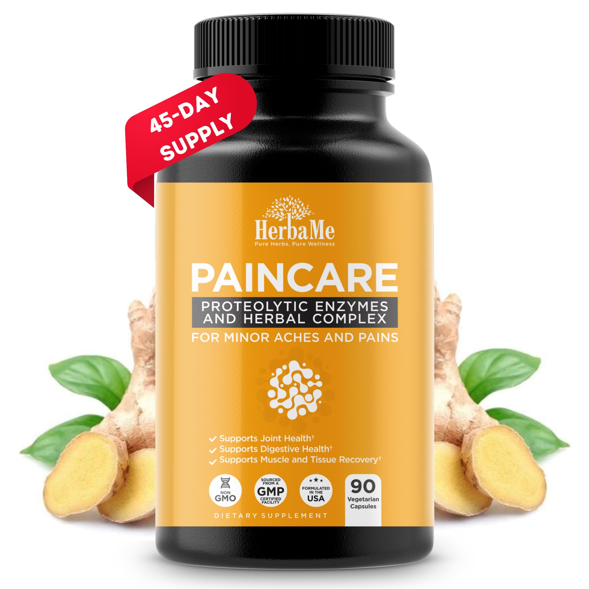 HerbaMe proteolytic enzymes Serrapeptase bottle 90 capsules