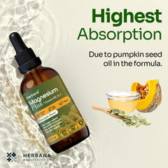 Nutrition facts panel for HERBANA Magnesium Drops.