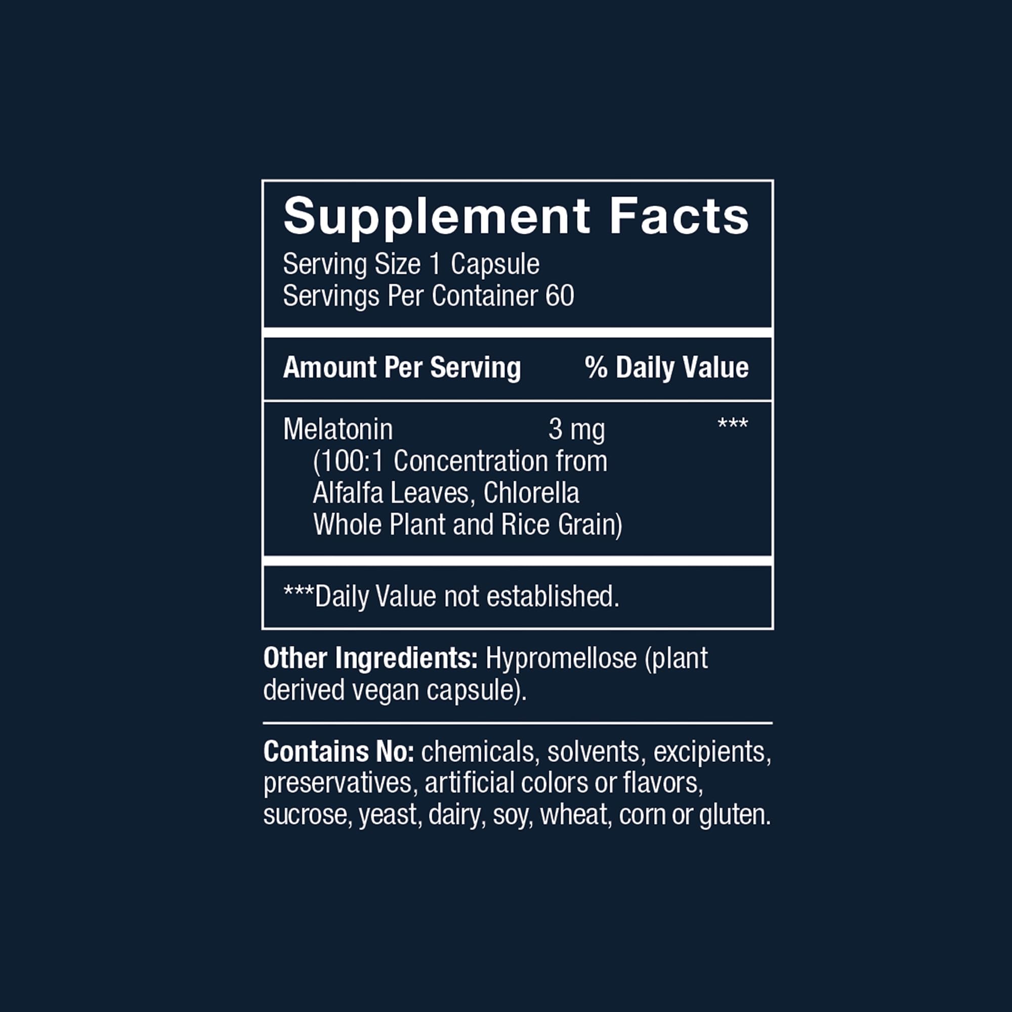 Package insert displaying 60 vegan capsules