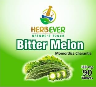 HERBEVER Bitter Melon 500 mg bottles back label and information