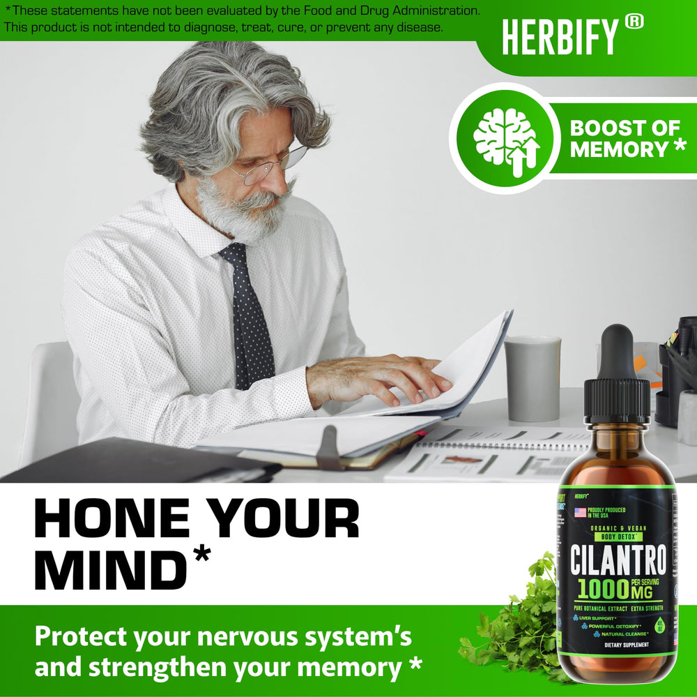 Herbify Cilantro Tincture label emphasizes USA-made quality