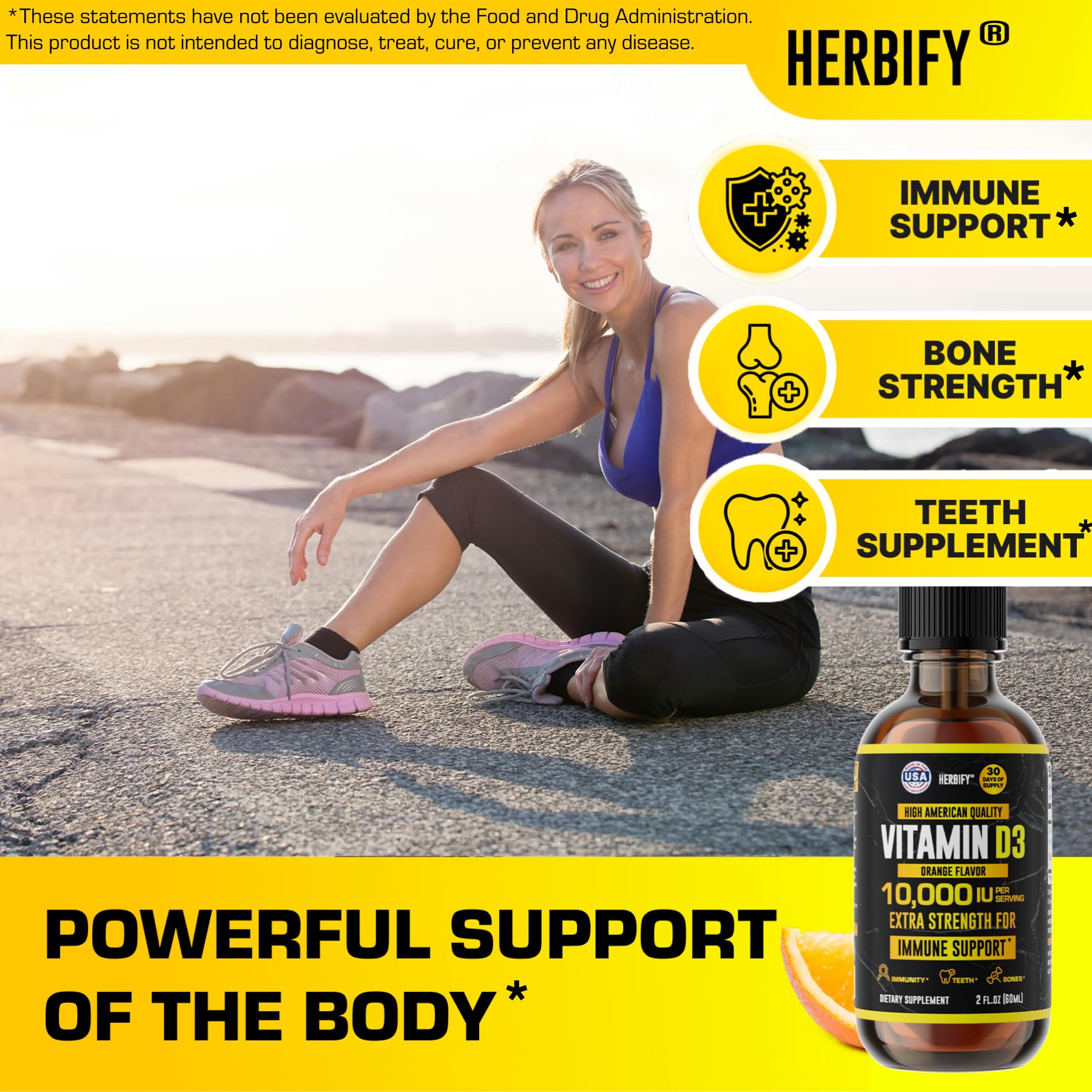 Made in USA Vitamin D3 drops packaging