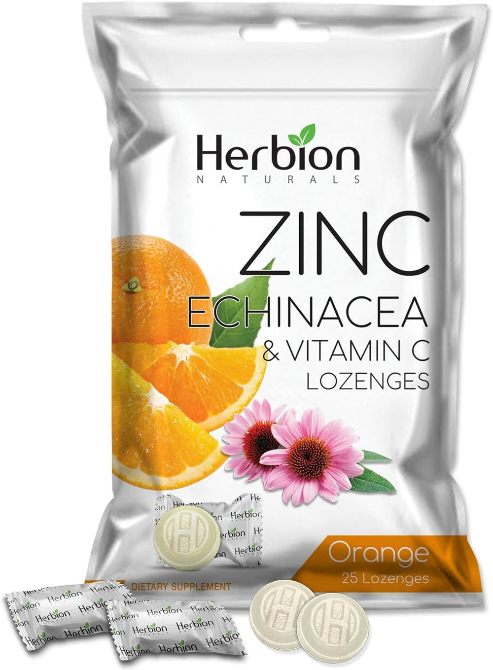 Front of HERBION Naturals Orange lozenges box