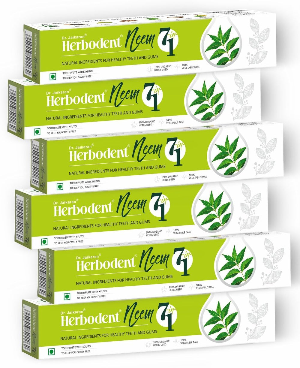 Herbodent Neem 7 in 1 toothpaste pack of 6 – front view