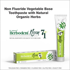 Close-up of Herbodent Neem 7 in 1 toothpaste tube