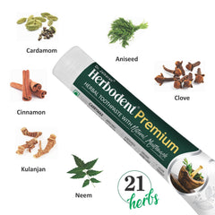 Natural mouthwash included with Herbodent toothpaste