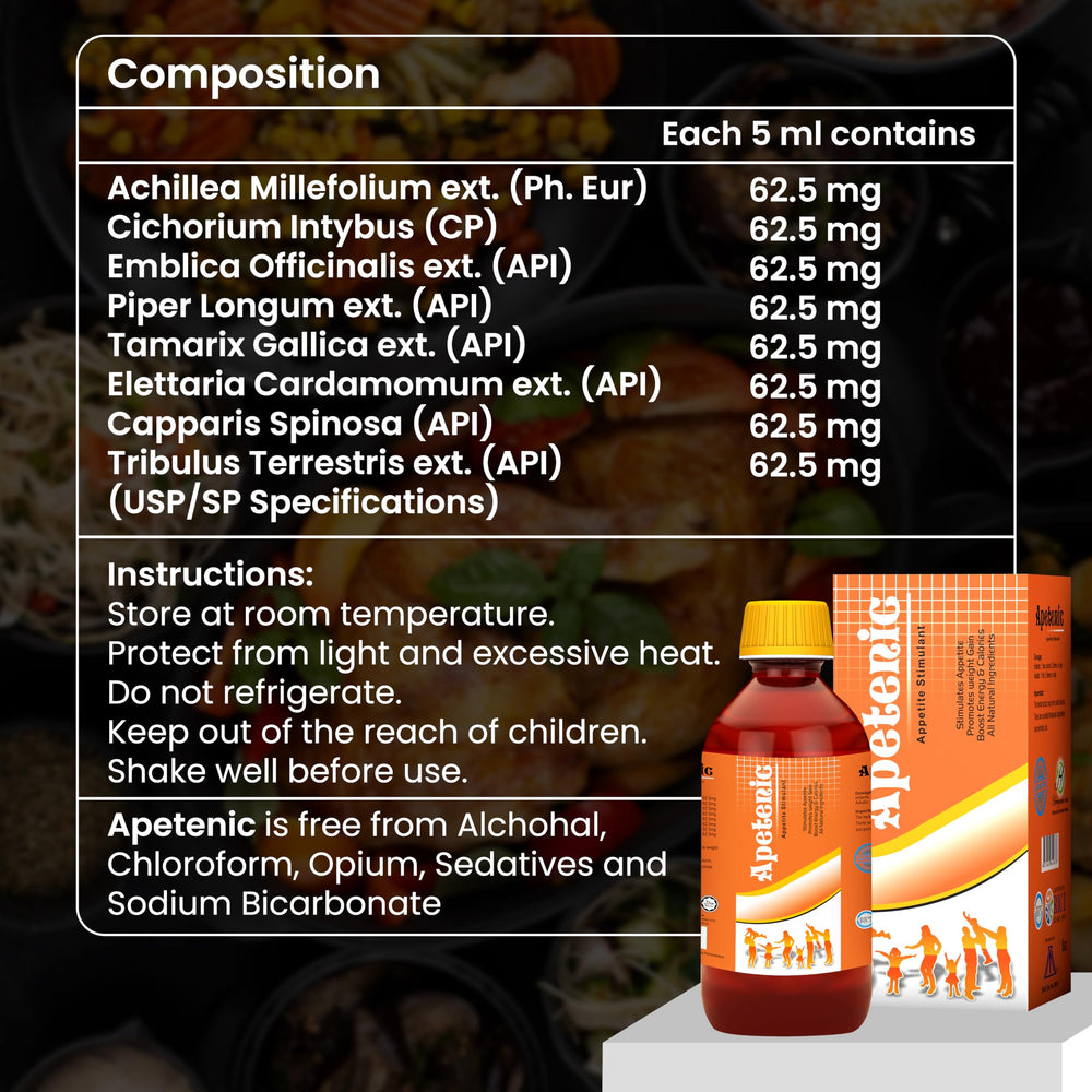 Two bottles of HERBOGANIC Apetenic Syrup side by side