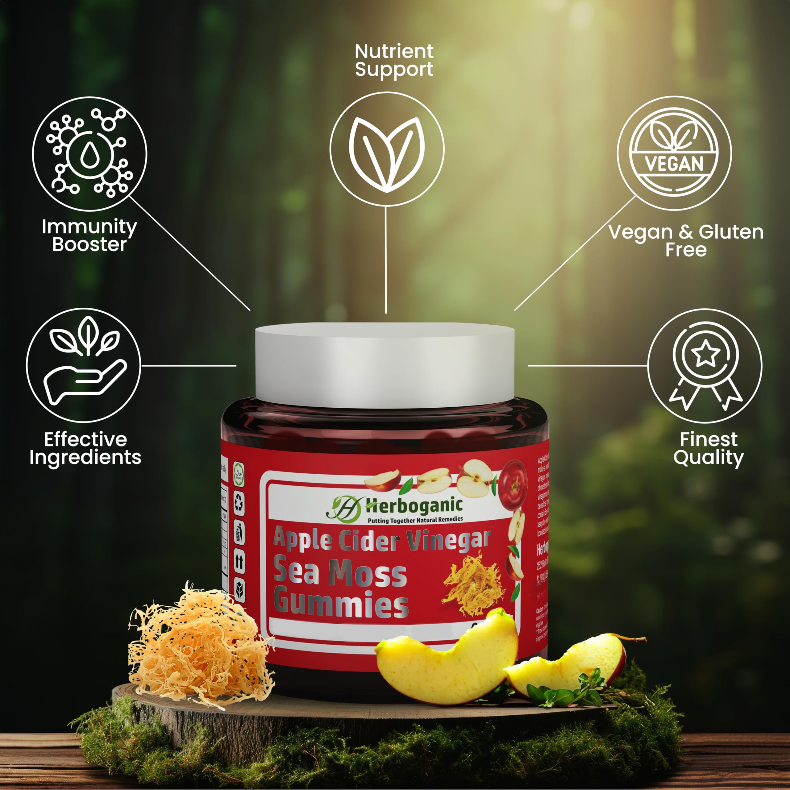 HERBOGANIC label close-up highlighting ingredient transparency and clarity
