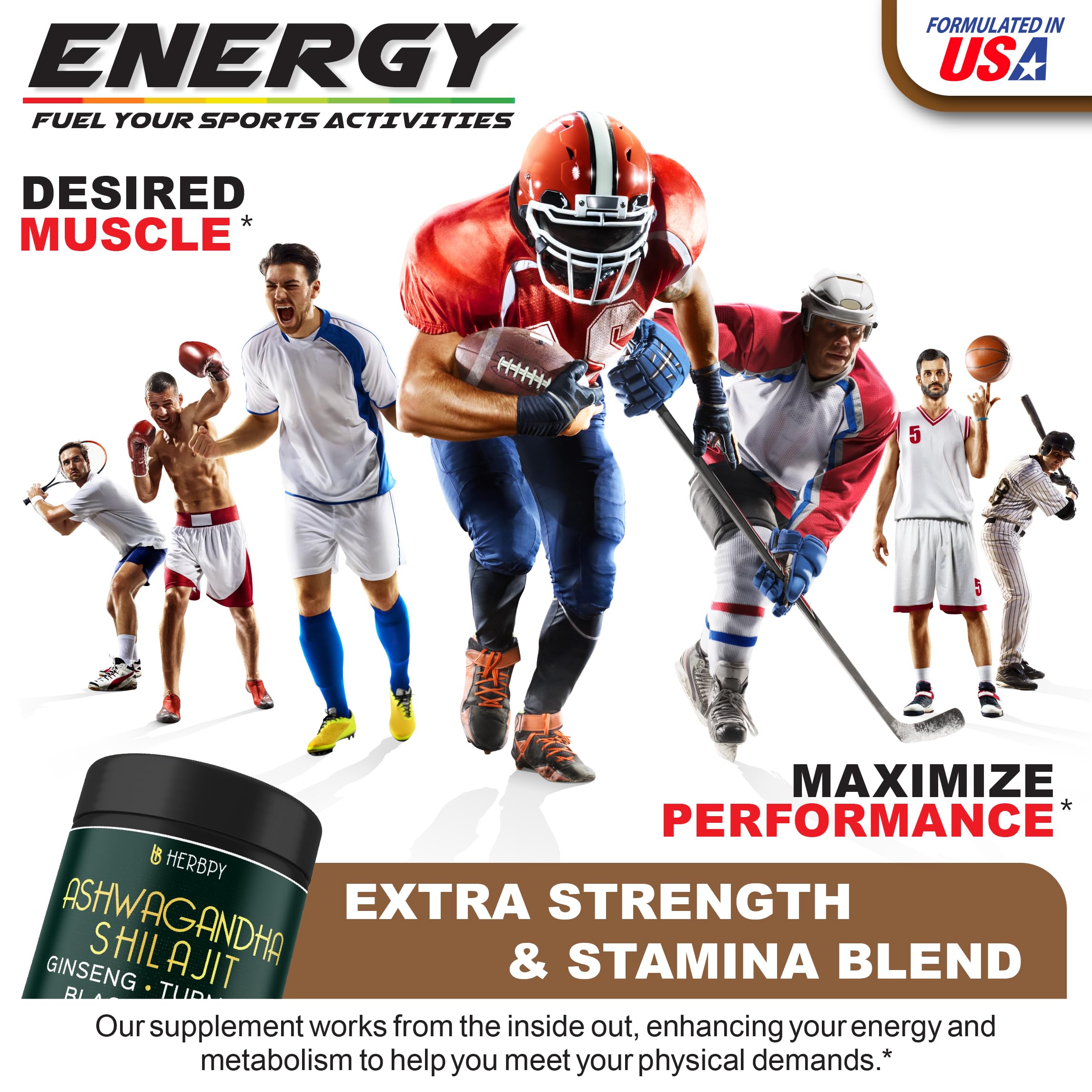 Capsules containing Ashwagandha, Shilajit, Ginseng, Turmeric, and Black Pepper