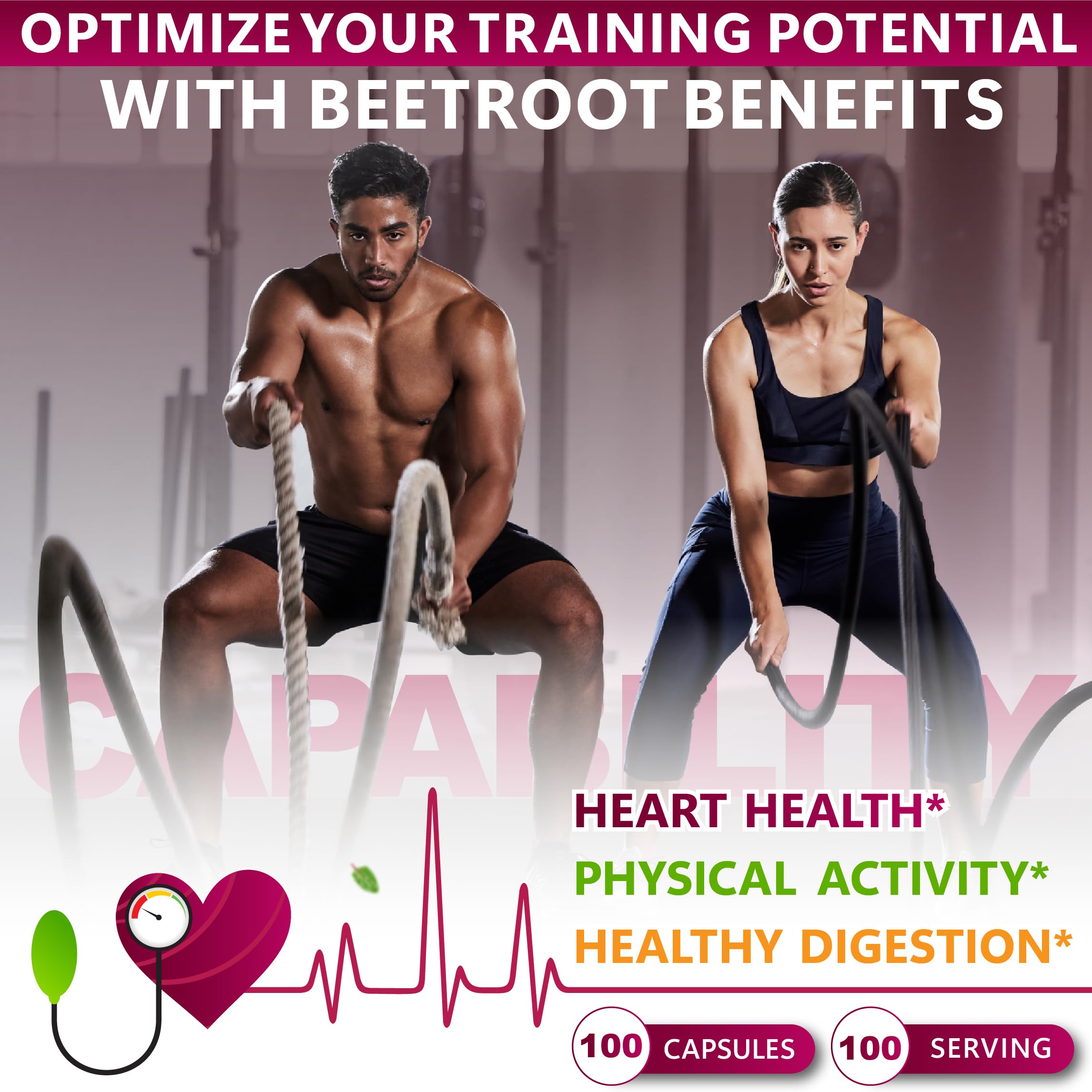 Beetroot digestion and heart health support with ginger and turmeric