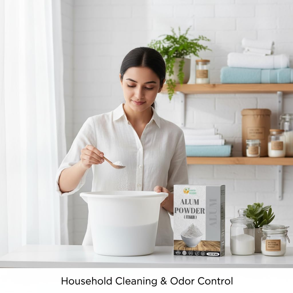 Natural additive-free potassium alum granules