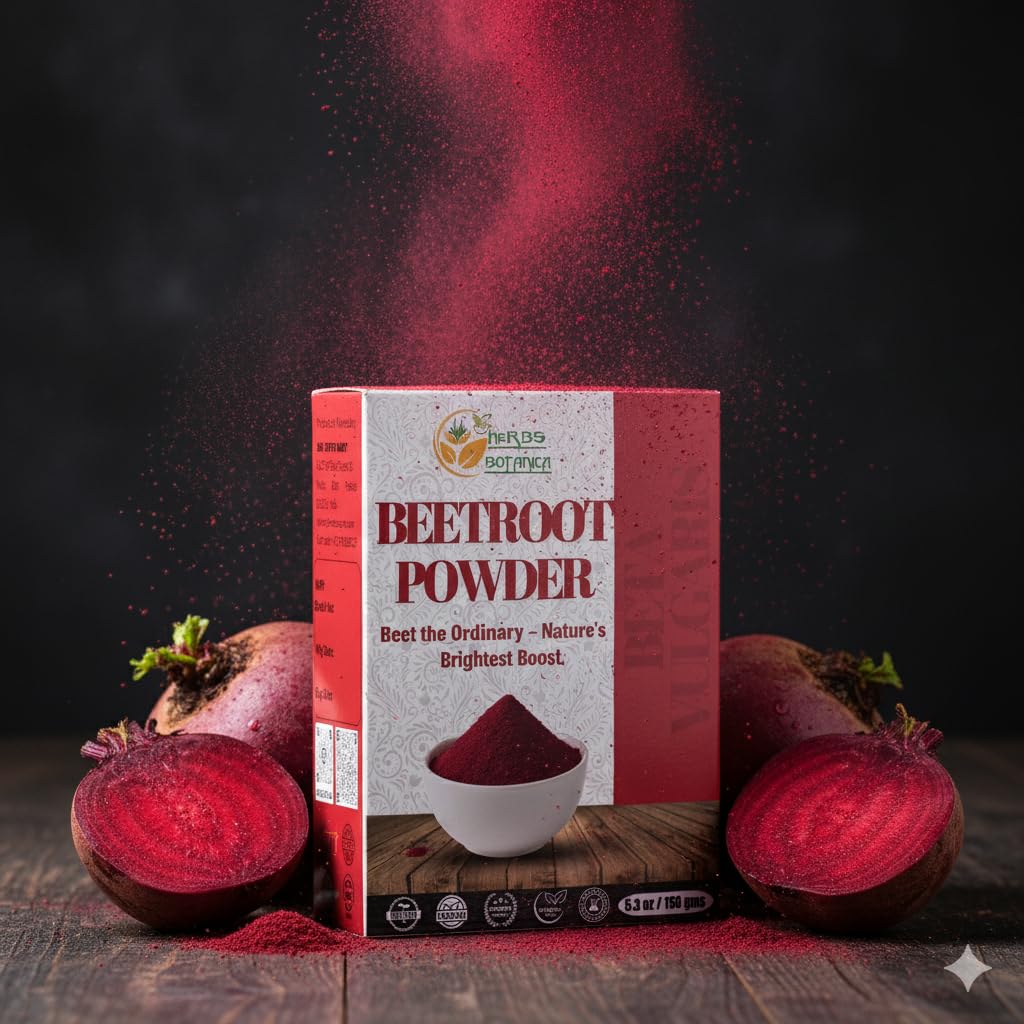 Natural pure beetroot powder close-up