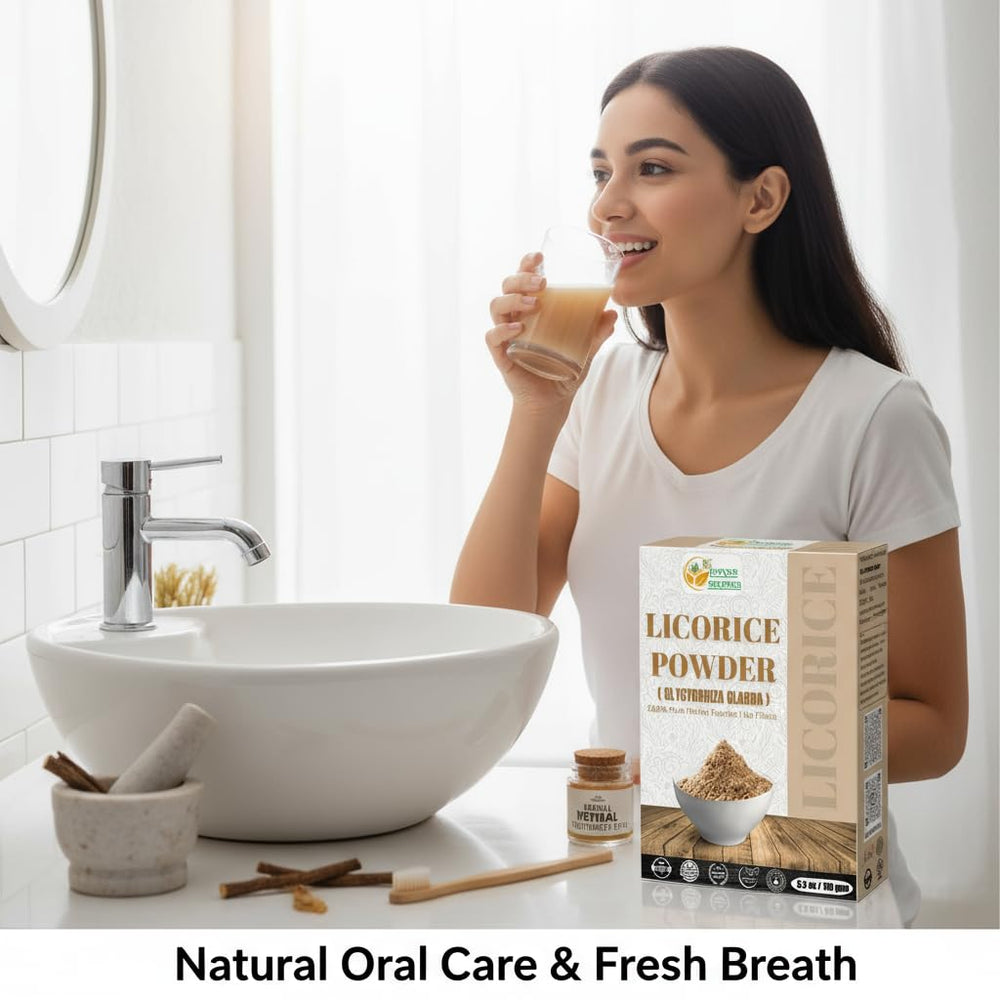 Herbal tea infusion using licorice root powder