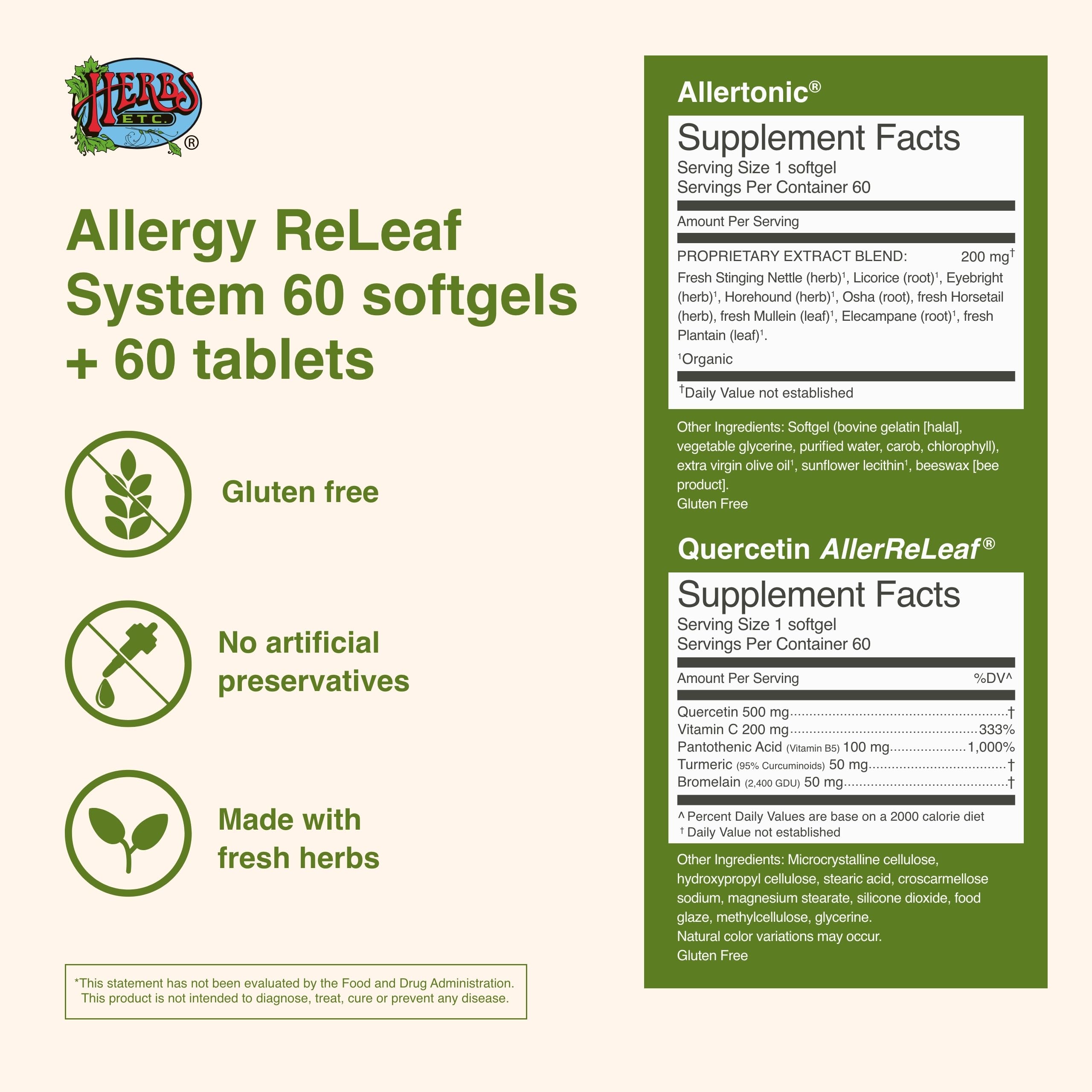 Close-up of Allergy ReLeaf System softgels capsules