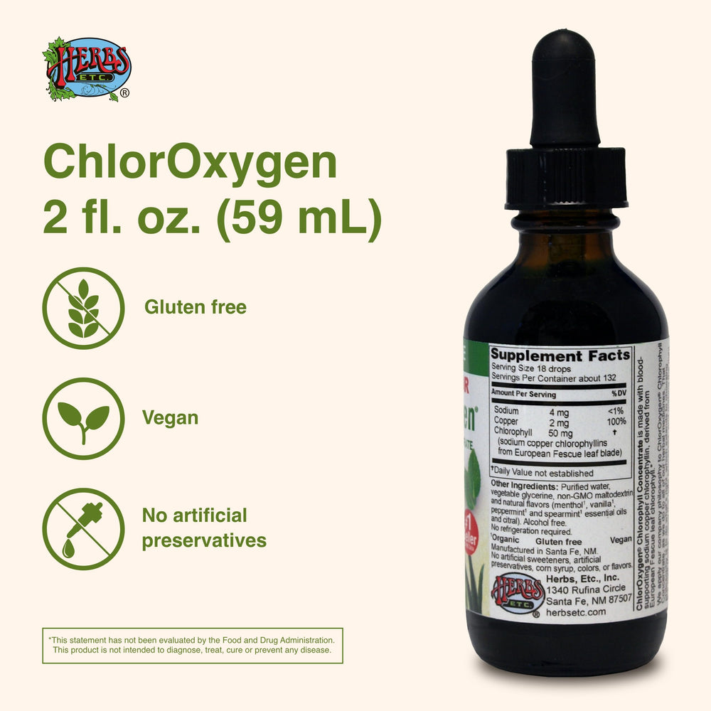 ChlorOxygen Chlorophyll Concentrate dropper dispensing liquid