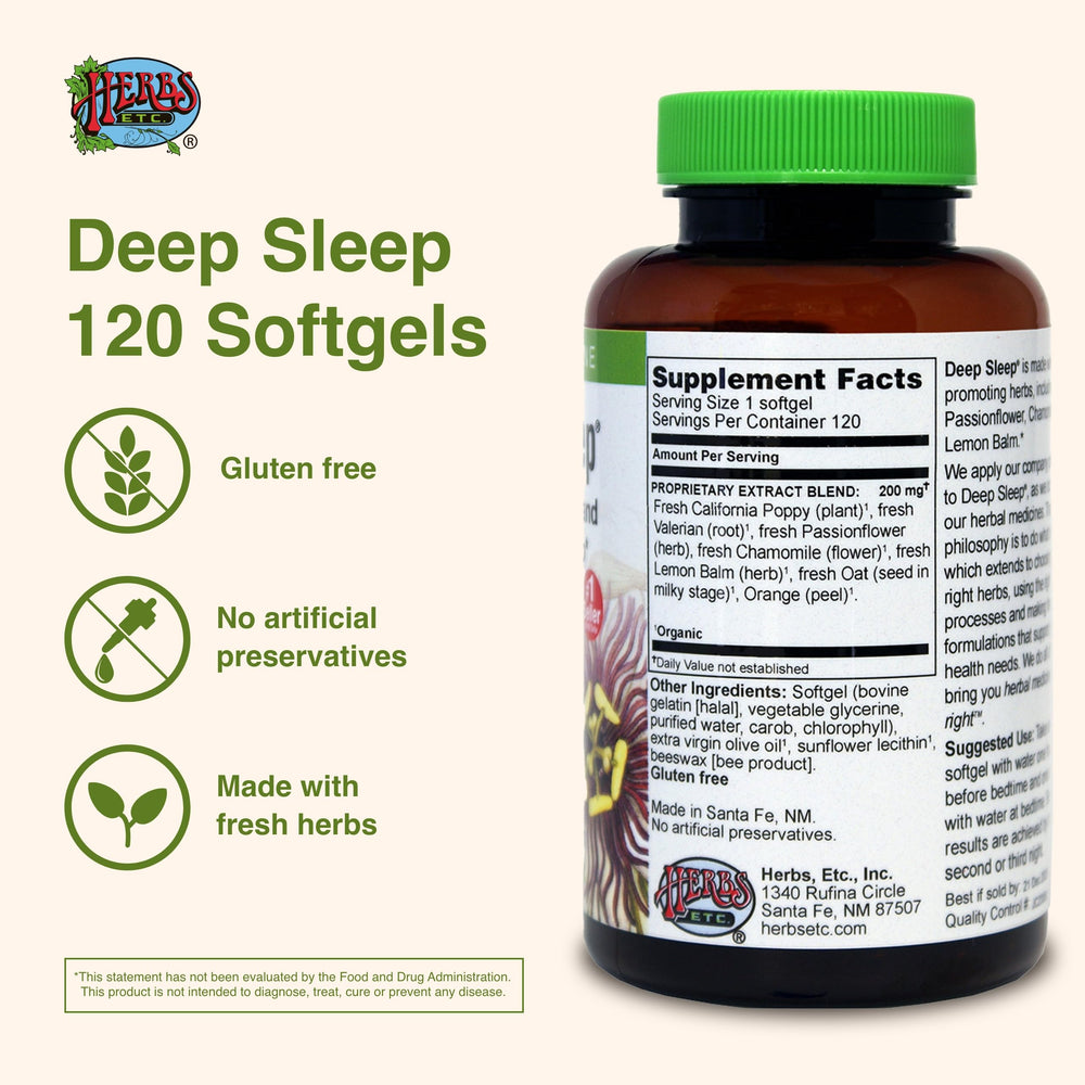 Close-up of Deep Sleep Softgels capsules