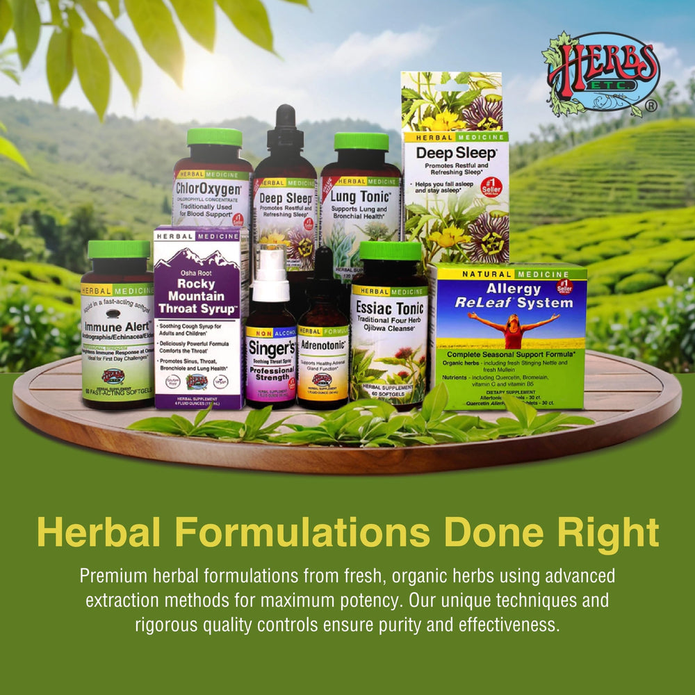 Graphic showing herbal ingredients and restful sleep support