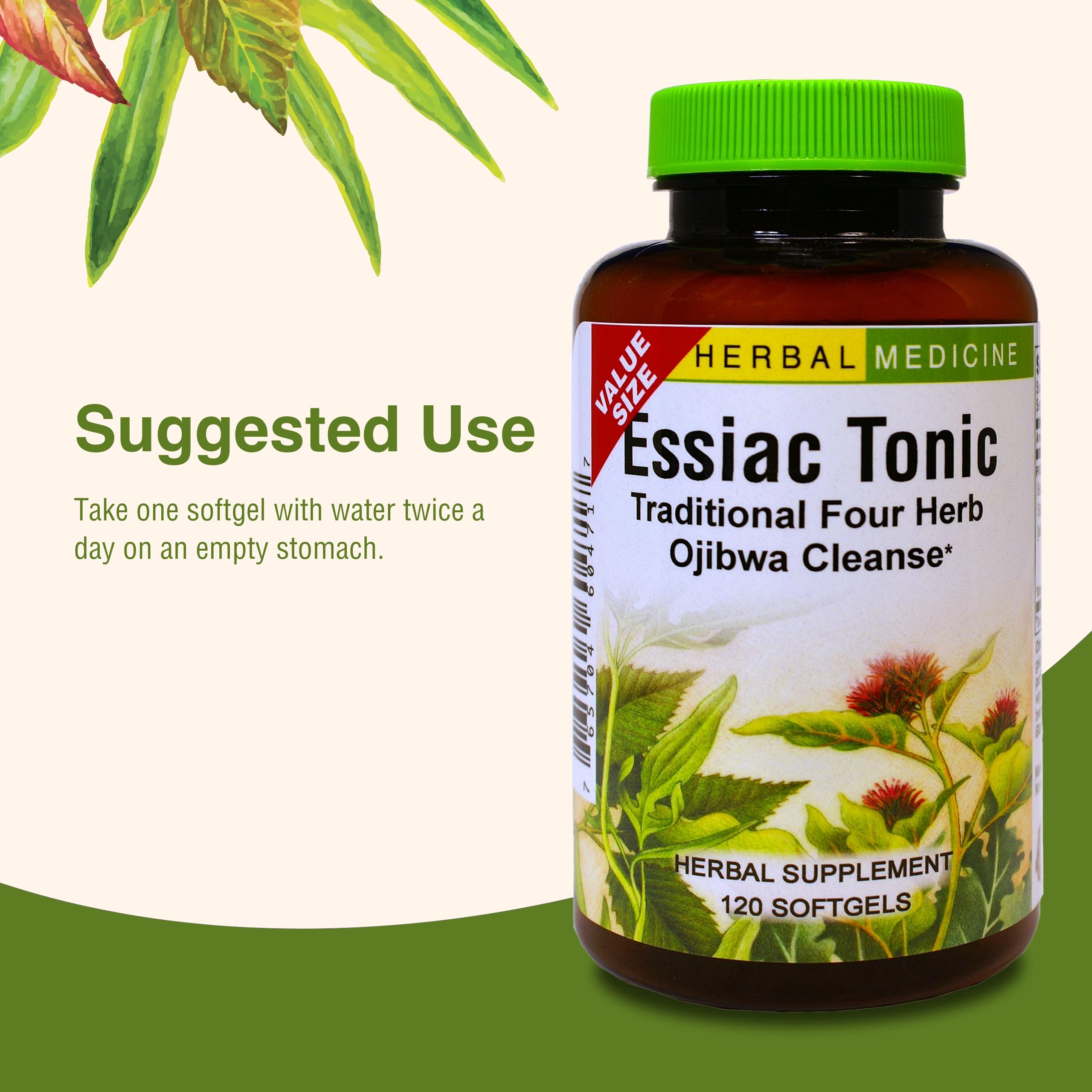Herbs Etc. Essiac Softgels hand-taking moment suggesting herbal detox support