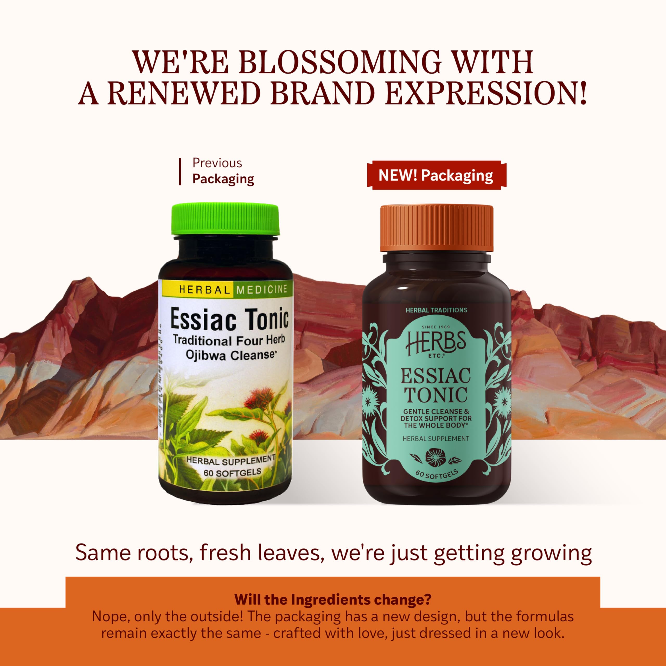 Herbs Etc. Essiac Tonic softgels closeup for easy daily intake