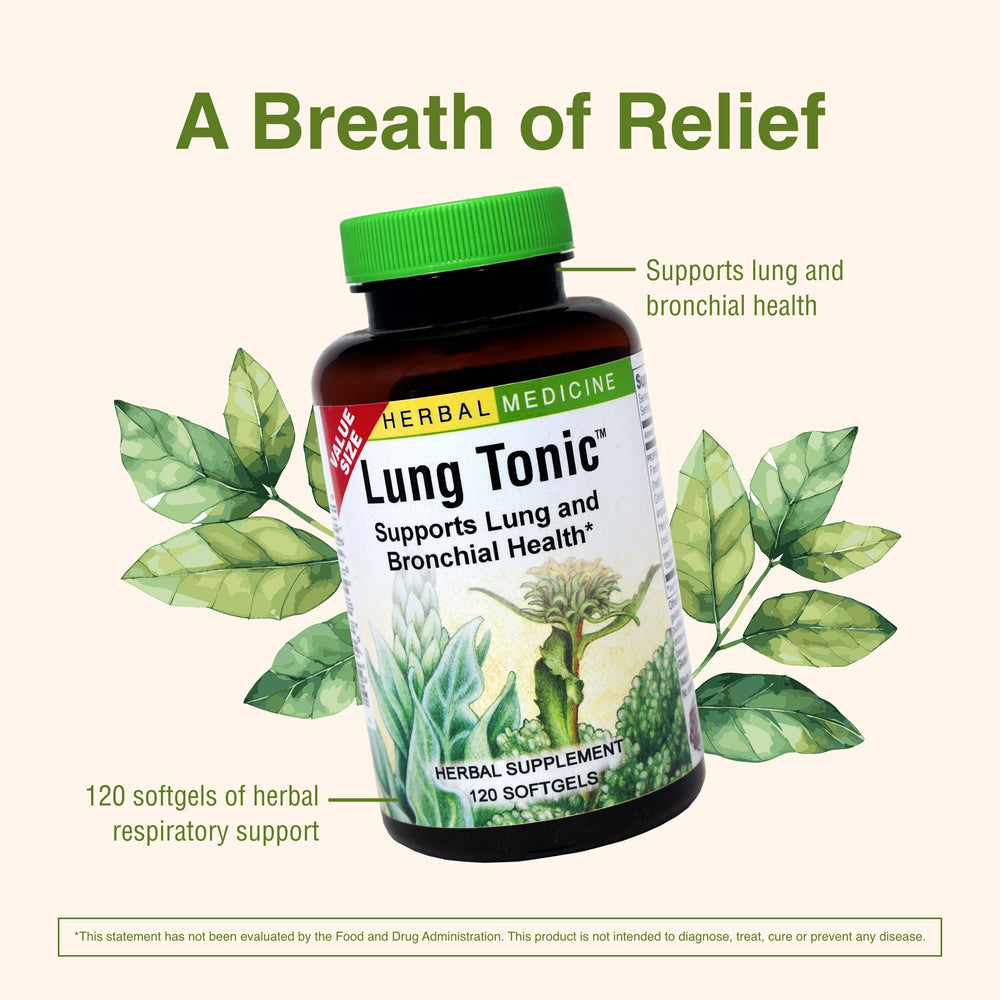 Herbs Etc. Lung Tonic packaging with bottle and box