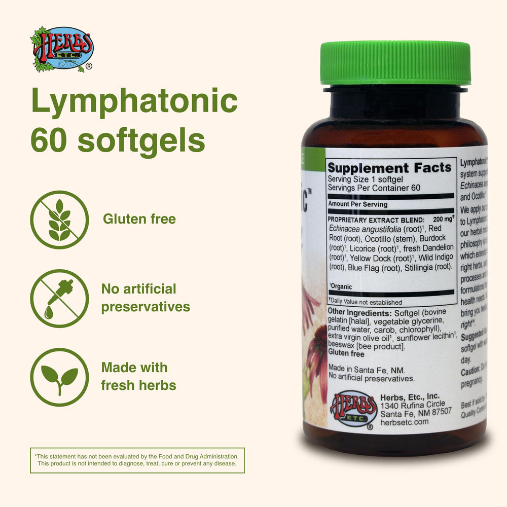 Close-up of Lymphatonic SG label